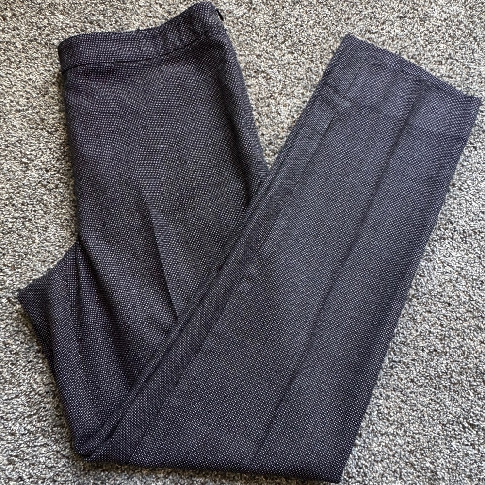 Lafayette 148 New York grey Wool silk Blend Trouser bleeker dress pants size 8